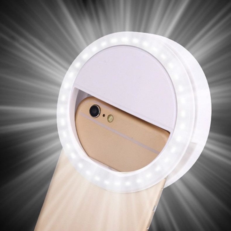 Led Selfie Ring Light Mobile Phone Lens LED Selfie Lamp Ring   Selfie Clip Light Accessorie B2-525