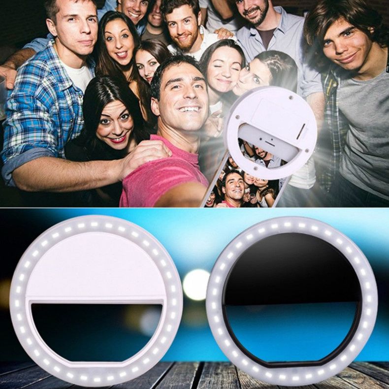 Led Selfie Ring Light Mobile Phone Lens LED Selfie Lamp Ring   Selfie Clip Light Accessorie B2-525