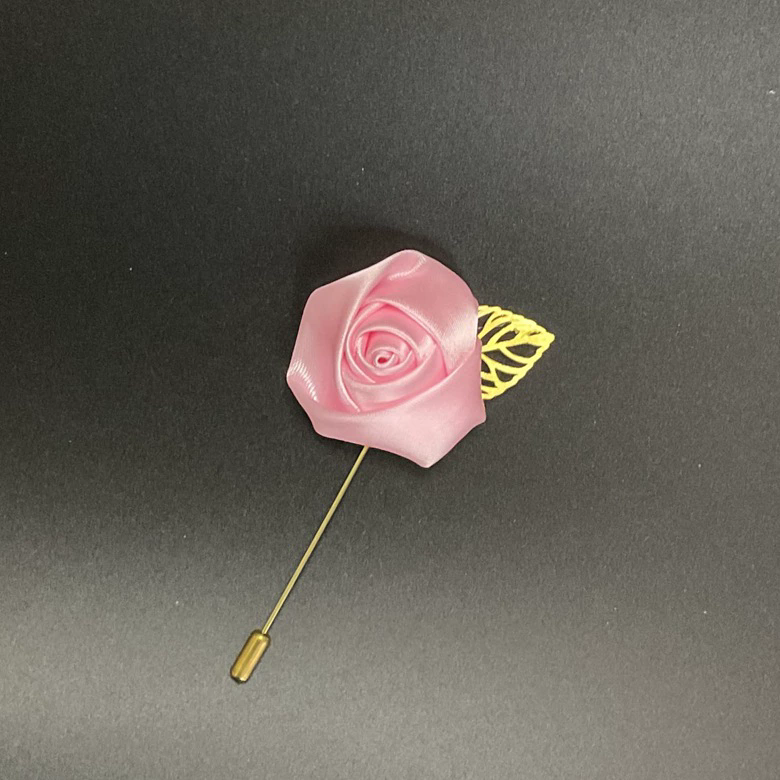 Rose Boutonniere Corsage Wedding Boutonniere Pin for Men Women Silk Buttonhole Groomsmen Party Prom Suit Accessories Brooches A-1164