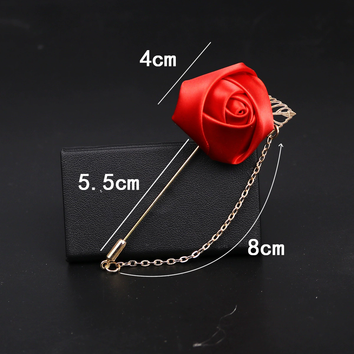 Rose Boutonniere Corsage Wedding Boutonniere Pin for Men Women Silk Buttonhole Groomsmen Party Prom Suit Accessories Brooches A-1164
