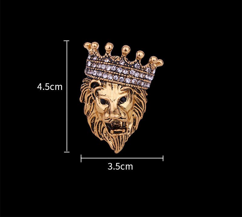 Crystal Brooches For Men And Women Vintage Lion And Shirt Crown Brooches Jewelry Accessories A-1986