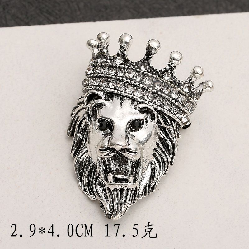 Crystal Brooches For Men And Women Vintage Lion And Shirt Crown Brooches Jewelry Accessories A-1986