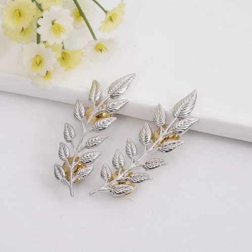 Unisex Simple Brooch Chic Leaf shape shirt sweater Collar Lapel Pin clothing accessories brooch jewelry A-27
