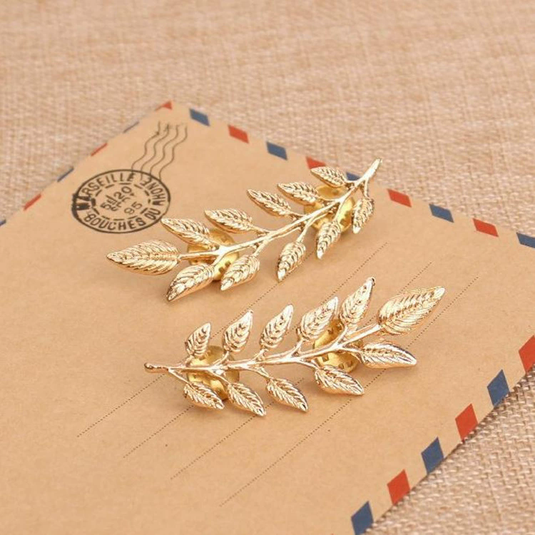 Unisex Simple Brooch Chic Leaf shape shirt sweater Collar Lapel Pin clothing accessories brooch jewelry A-27