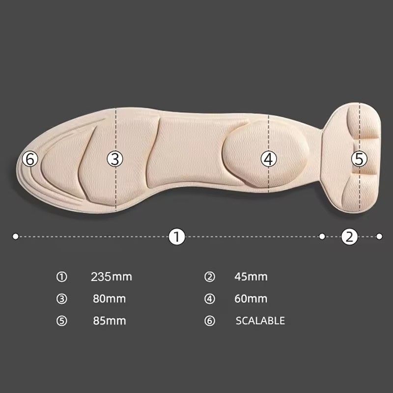 2pcs Women High-heel Shoes Insoles Memory Foam Insoles Anti-slip Cutable Insole Comfort Breathable Foot Care Massage Shoe Pads FZ-442-382