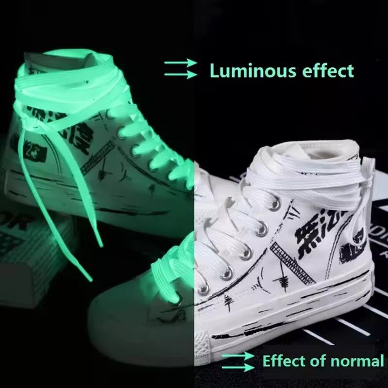 1 Pair Luminous Shoelaces for Kid Sneakers Men Women Sports Shoes Laces Glow In The Dark Night Shoestrings Reflective Shoelaces FZ-11-1