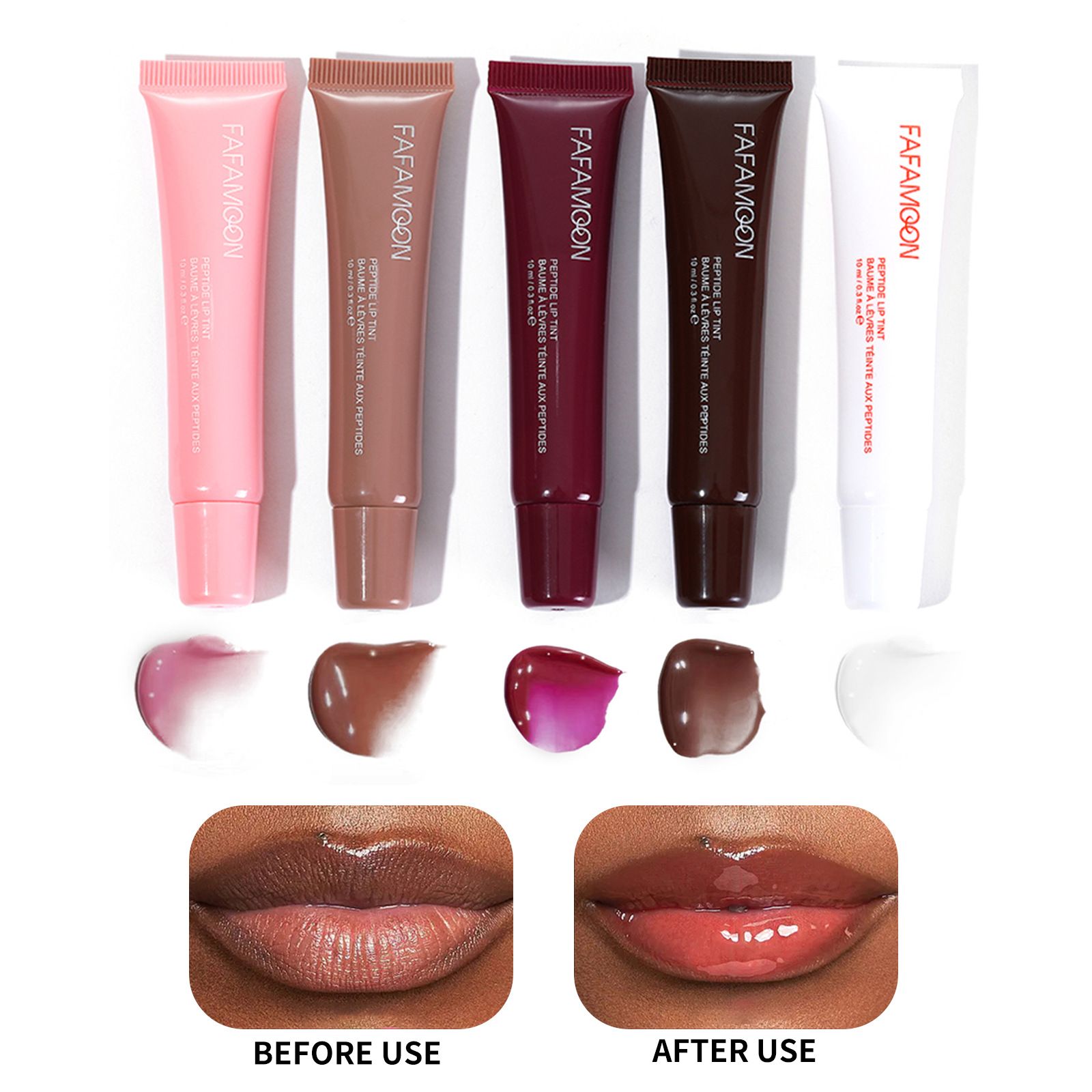 5-color Glossy Lip Balm, Moisturizing, Hydrating and Lightening Lip Lines, Fruity Makeup Liquid, Tinted Lip Balm Suitable for Da B2-980