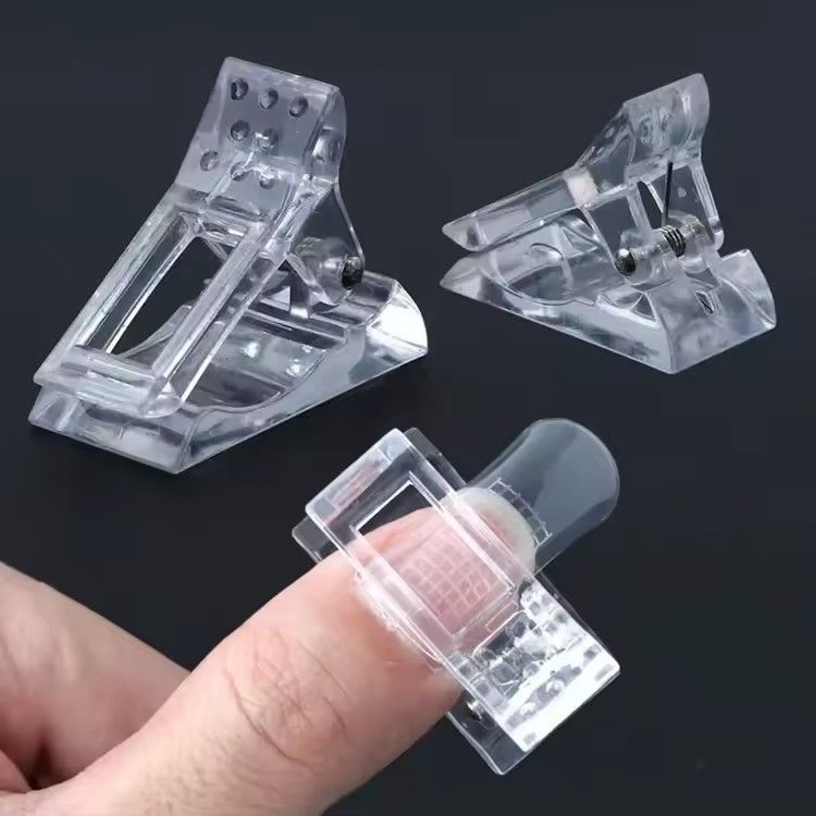 5Pcs Professional Nail Art Transparent Crystal Clip FakeNail Clip Gel Quick Fingernail Extension UV Assistant Nail Accessories E-795