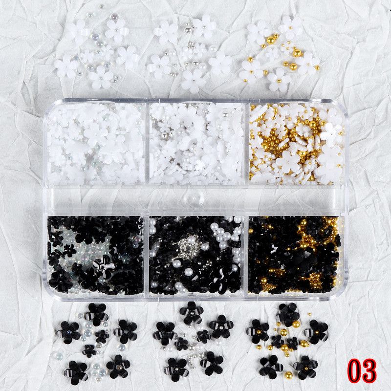 3D Flower Petal Nail Art Decoration Beads Mixed Size Rhinestones Gems DIY Charms Nail Design 7 Styles B2-794