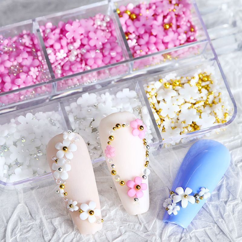 3D Flower Petal Nail Art Decoration Beads Mixed Size Rhinestones Gems DIY Charms Nail Design 7 Styles B2-794