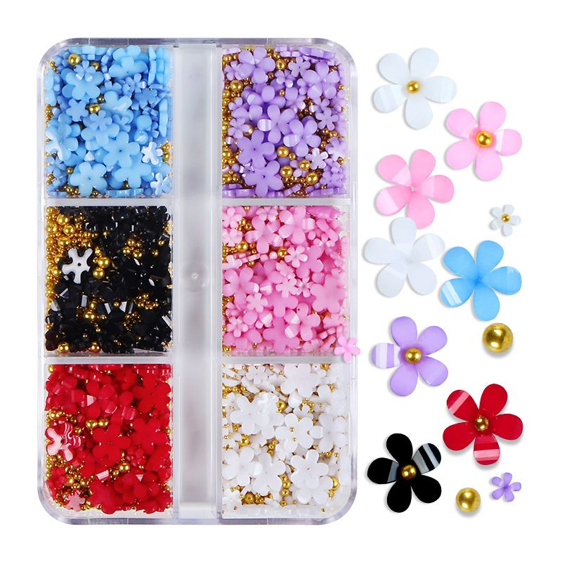 3D Flower Petal Nail Art Decoration Beads Mixed Size Rhinestones Gems DIY Charms Nail Design 7 Styles B2-794