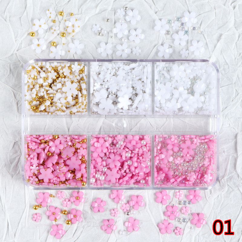 3D Flower Petal Nail Art Decoration Beads Mixed Size Rhinestones Gems DIY Charms Nail Design 7 Styles B2-794