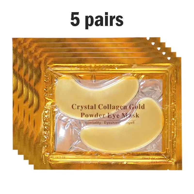 5Pairs Crystal Gold Eye Patches Anti Dark Circles Remove Eye Bags Moisturizing Golden Collagen Eye Mask Skin Care Eyes B2--107