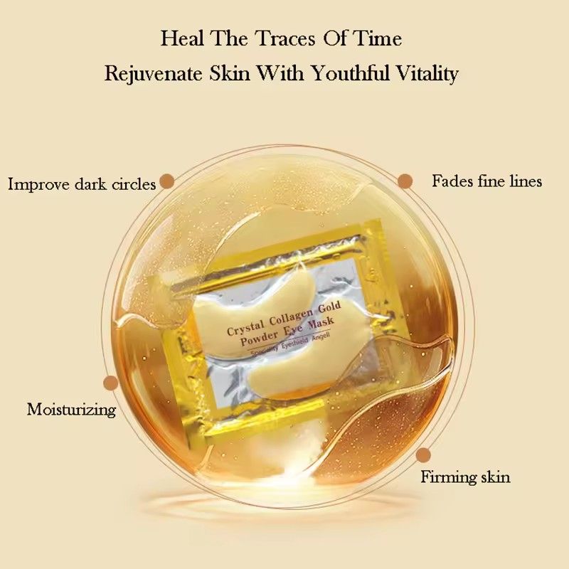 5Pairs Crystal Gold Eye Patches Anti Dark Circles Remove Eye Bags Moisturizing Golden Collagen Eye Mask Skin Care Eyes B2--107