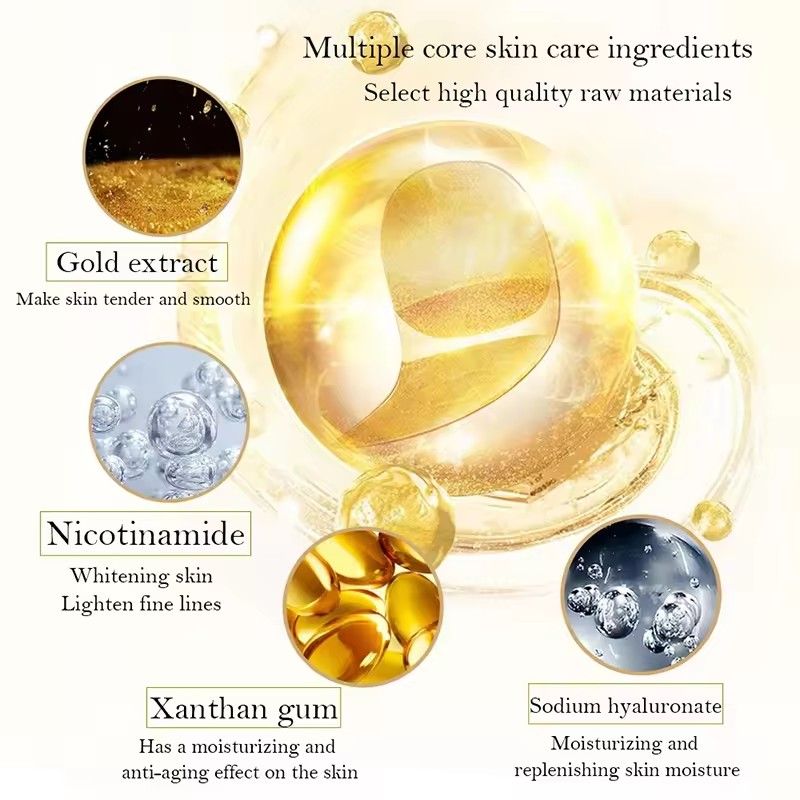 5Pairs Crystal Gold Eye Patches Anti Dark Circles Remove Eye Bags Moisturizing Golden Collagen Eye Mask Skin Care Eyes B2--107