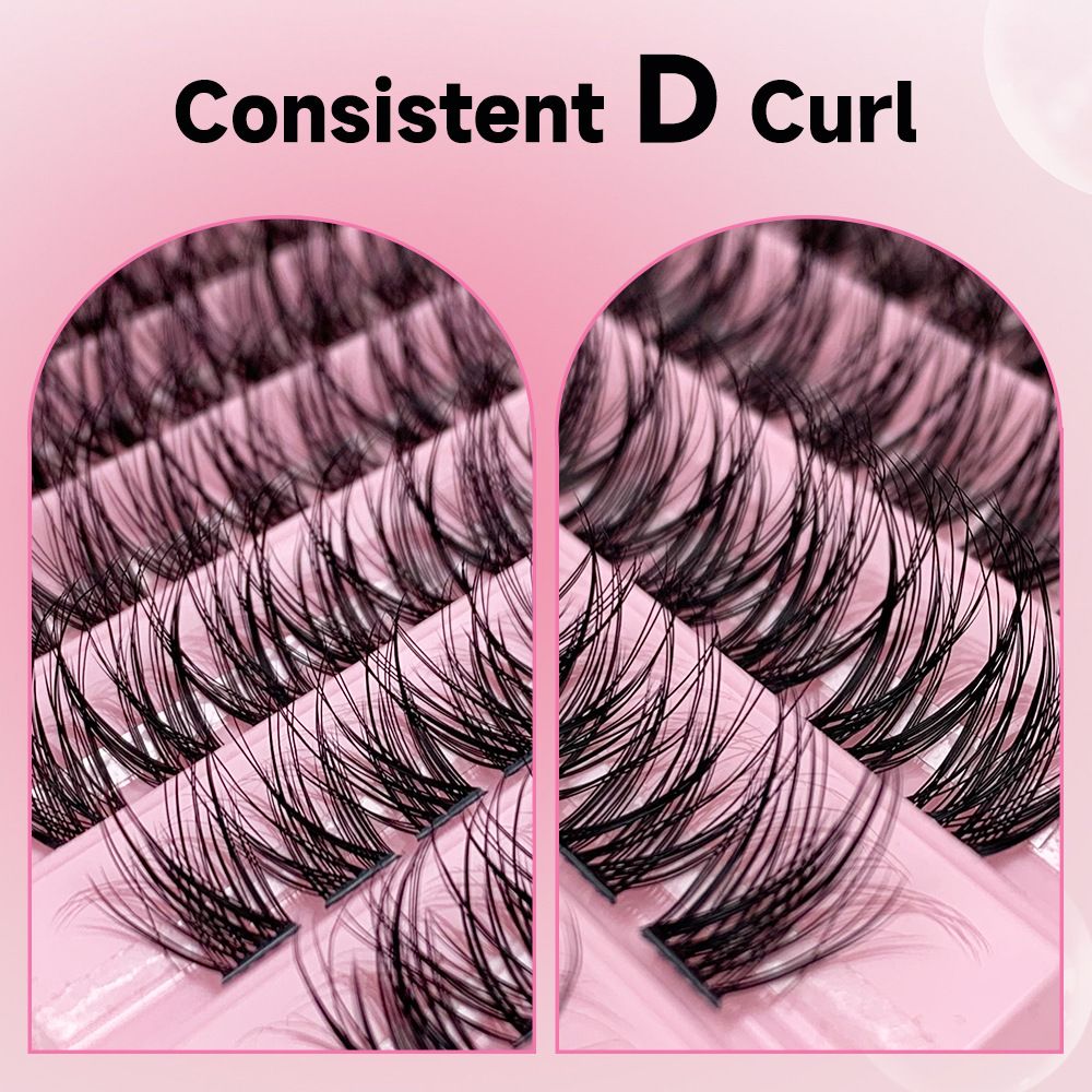 DIY Individual Lashes D Curl Fluffy Cluster Lashes DIY Eyelash Extension B2-954