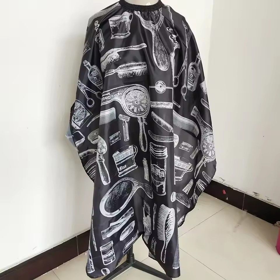 Black Barber Cape Large Hair Cutting Salon Cape Waterproof Shampoo Capes With Adjustable Neckline Haircut Apron For Women Men