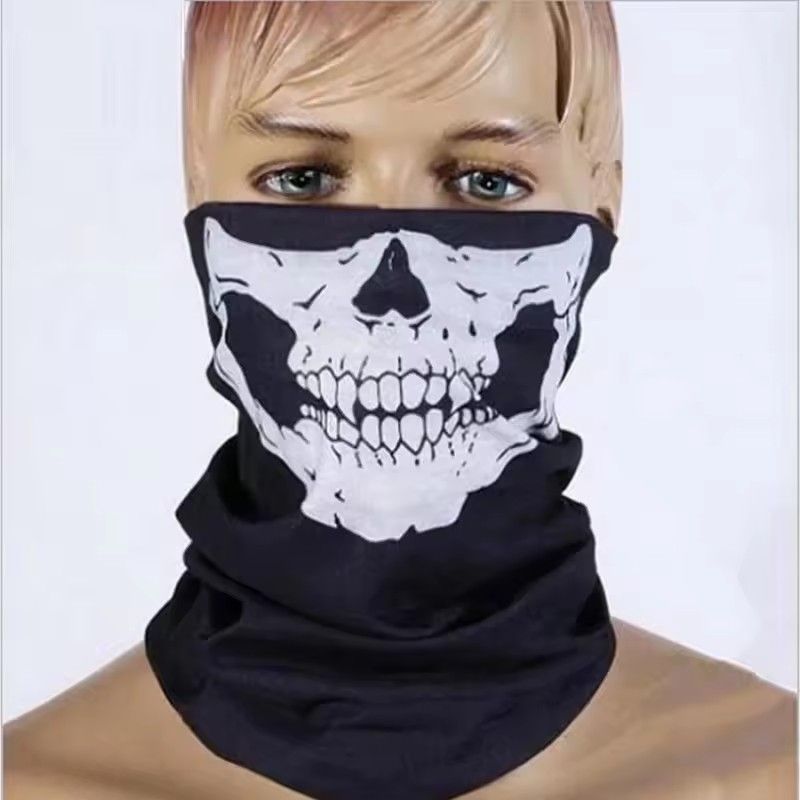 Running Bandana Outdoor Sports Equipment Cycling Face Mask Headwear Halloween Skull Wrap Scarf Warm Washable Headband Breathable D3--3
