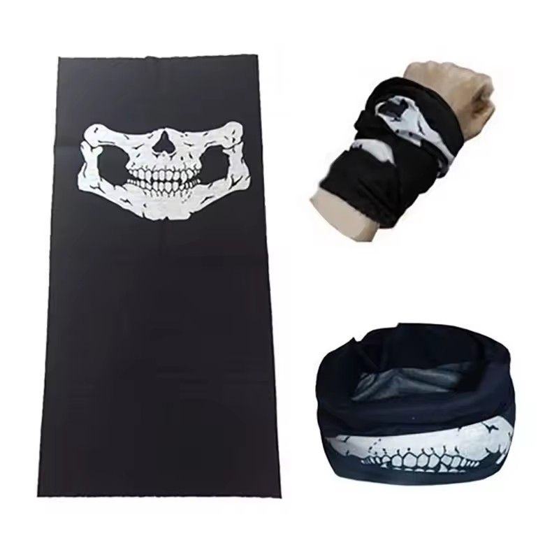 Running Bandana Outdoor Sports Equipment Cycling Face Mask Headwear Halloween Skull Wrap Scarf Warm Washable Headband Breathable D3--3