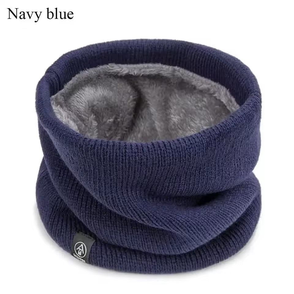 Solid Winter Plush Muffler Woolen Knitting for Women Fleece Ring Bandana Scarf Neck Warmer Buff Thick Cashmere Headband Ski Mask