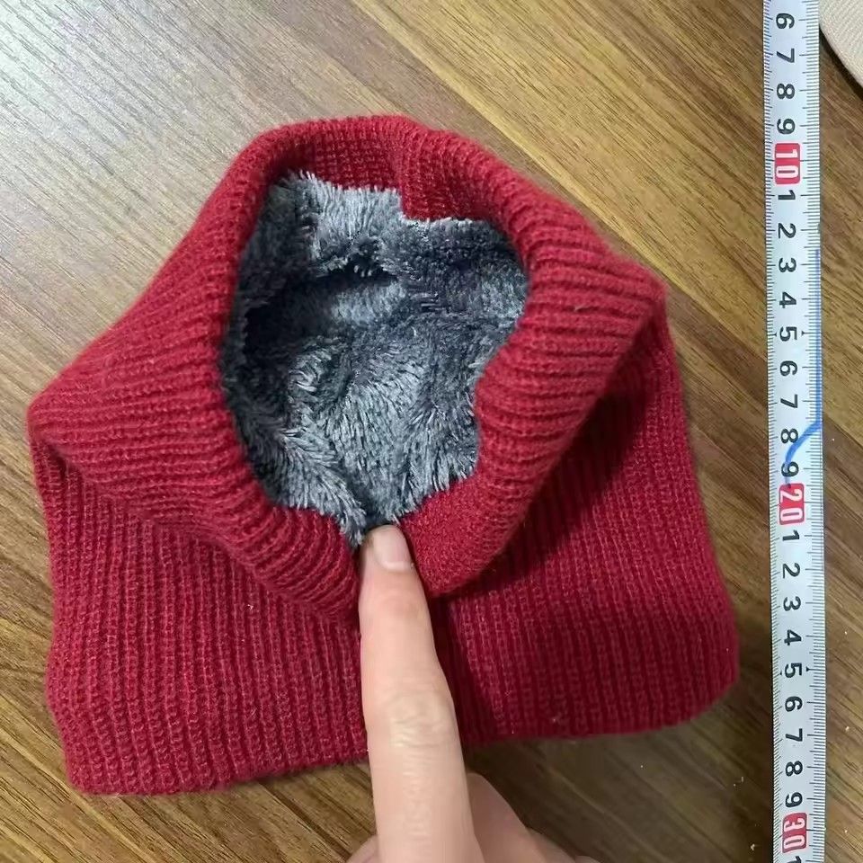 Solid Winter Plush Muffler Woolen Knitting for Women Fleece Ring Bandana Scarf Neck Warmer Buff Thick Cashmere Headband Ski Mask
