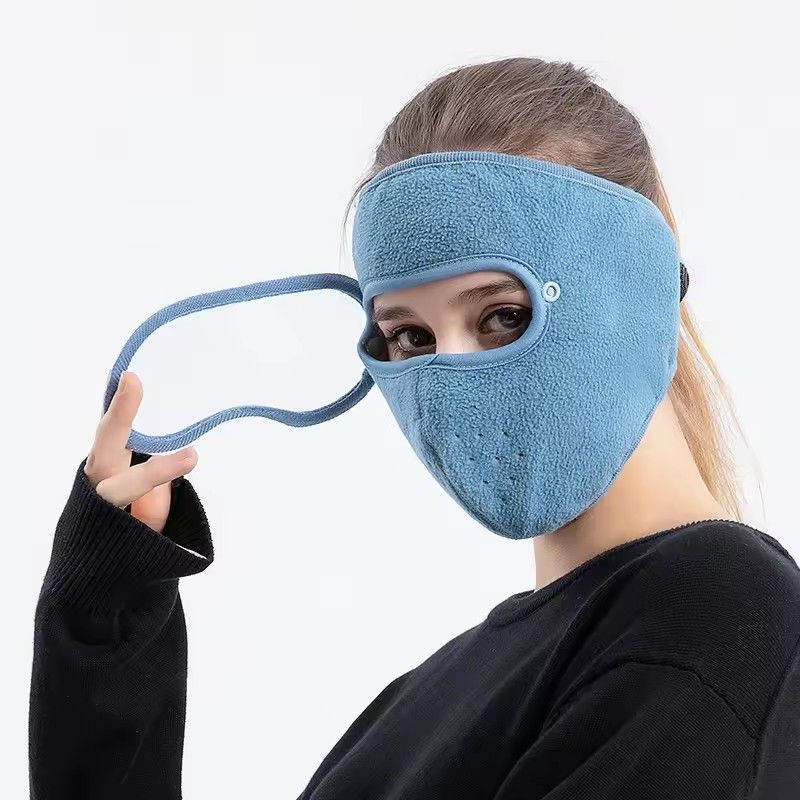 Autumn Winter Warm face shield Breathable Polar Fleece Outdoor Riding Windproof HD Goggles Anti-fog Mask For Men Women FZ-428