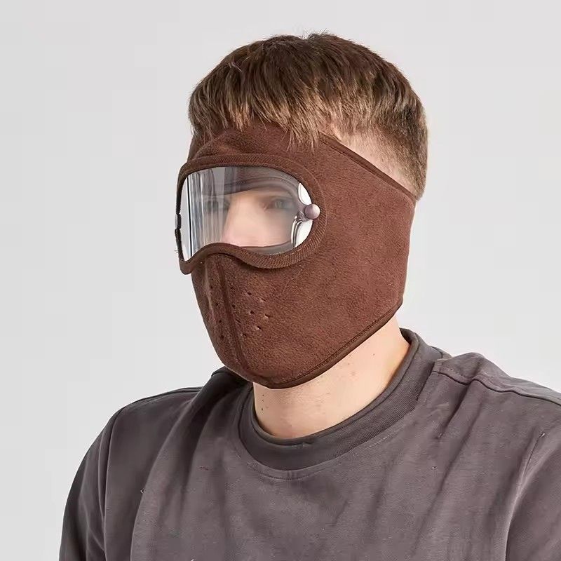 Autumn Winter Warm face shield Breathable Polar Fleece Outdoor Riding Windproof HD Goggles Anti-fog Mask For Men Women FZ-428