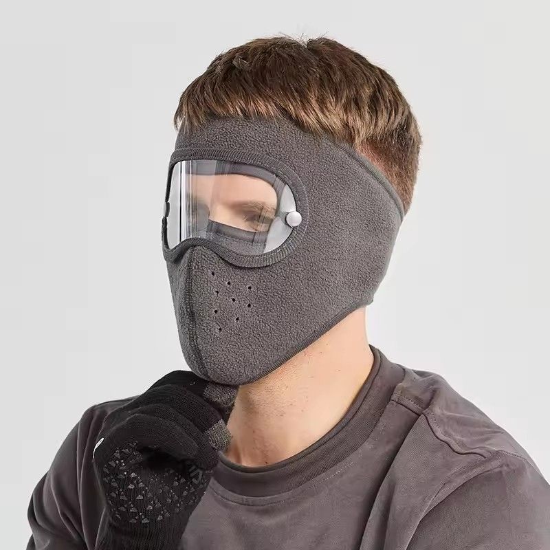 Autumn Winter Warm face shield Breathable Polar Fleece Outdoor Riding Windproof HD Goggles Anti-fog Mask For Men Women FZ-428