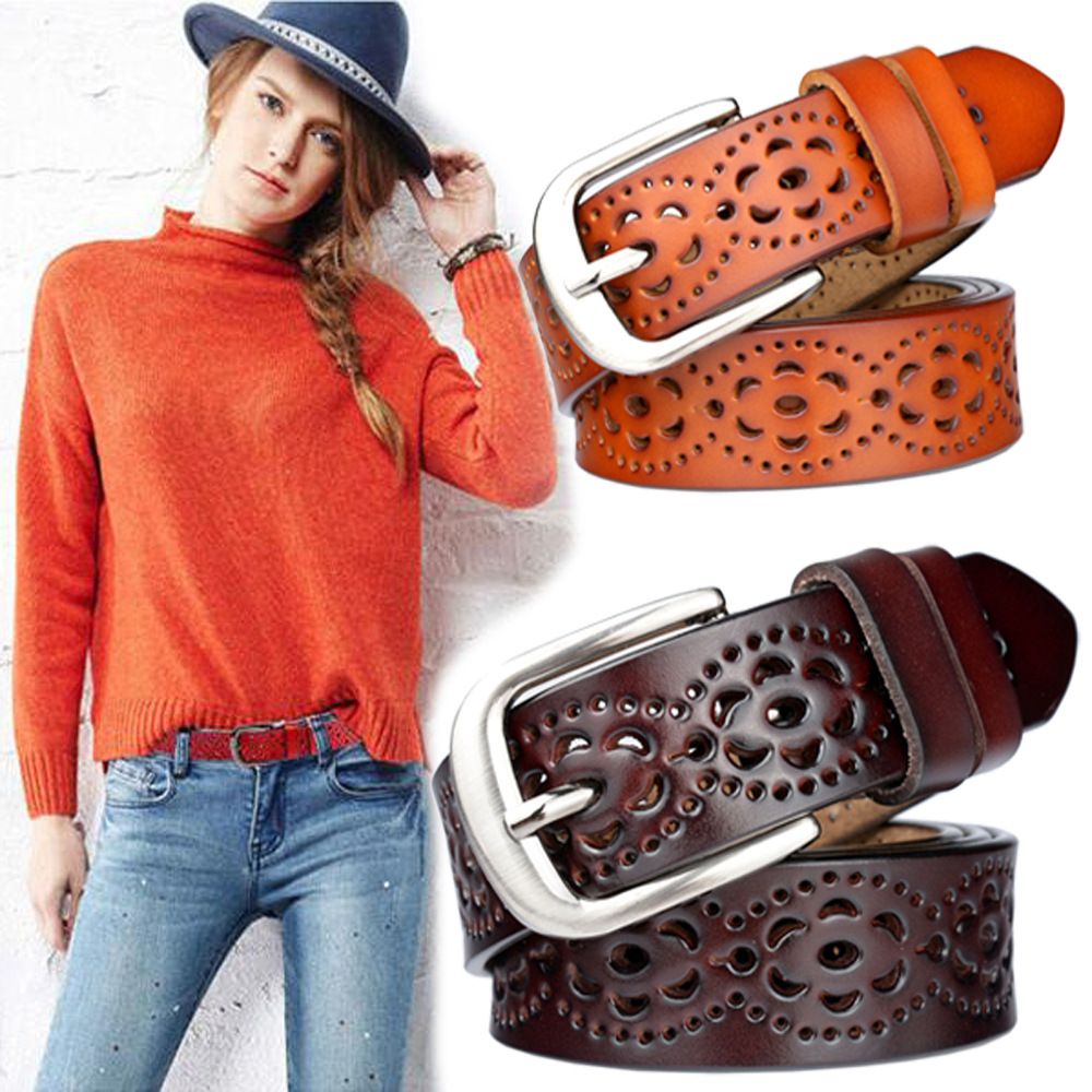 High Quality Luxury Women belt genuine leather female waist strap top pin buckle belts for women lady waistband