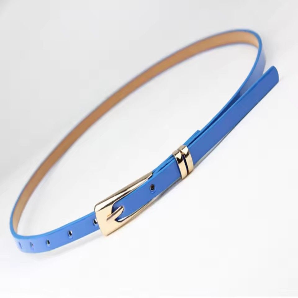 105cm Fashion Candy Color PU Waist Belt for Women Decorative Belts Womens Accessories
