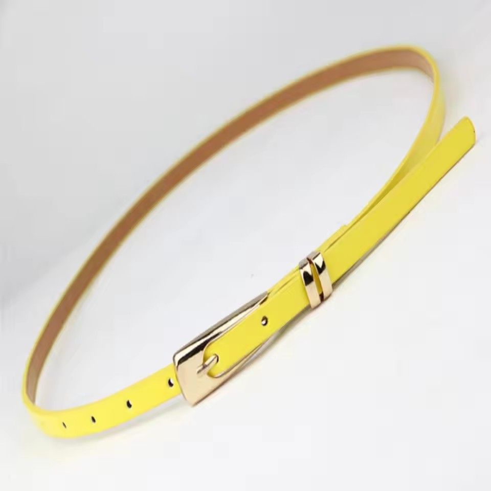 105cm Fashion Candy Color PU Waist Belt for Women Decorative Belts Womens Accessories