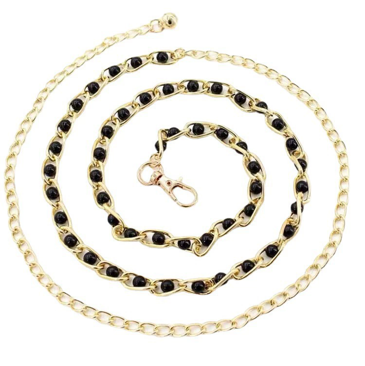 Metal Ball Pendant Waist Chain Women Thin Belt Gold Sliver Color Long Girdle Female Strap For Dress Skirt Decorative Waistband E-1