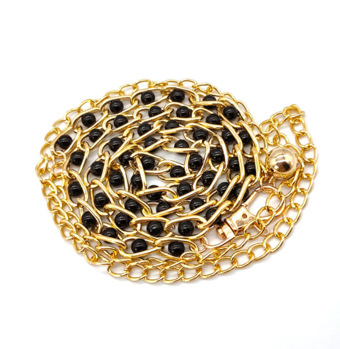 Metal Ball Pendant Waist Chain Women Thin Belt Gold Sliver Color Long Girdle Female Strap For Dress Skirt Decorative Waistband E-1