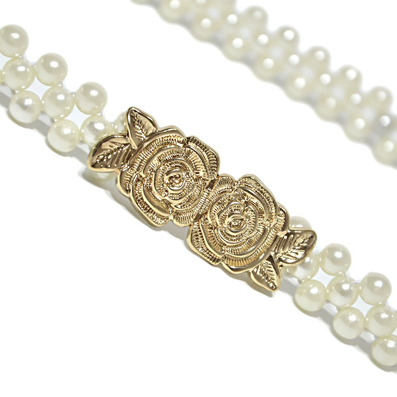 lastic Pearl Belt for Women Rhinestone Crystal Sashes Wedding Belt Sexy Bridesmaid Dress Girl Waist Chain FZ-110-5