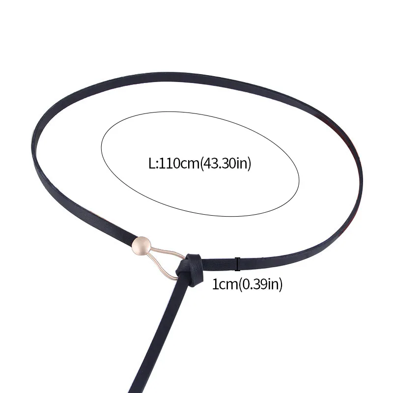 Fashion Thin Belt Golden Buckle PU Leather Belts For Women Dress Coat Waistband Casual Ladies Black Straps FZ-385