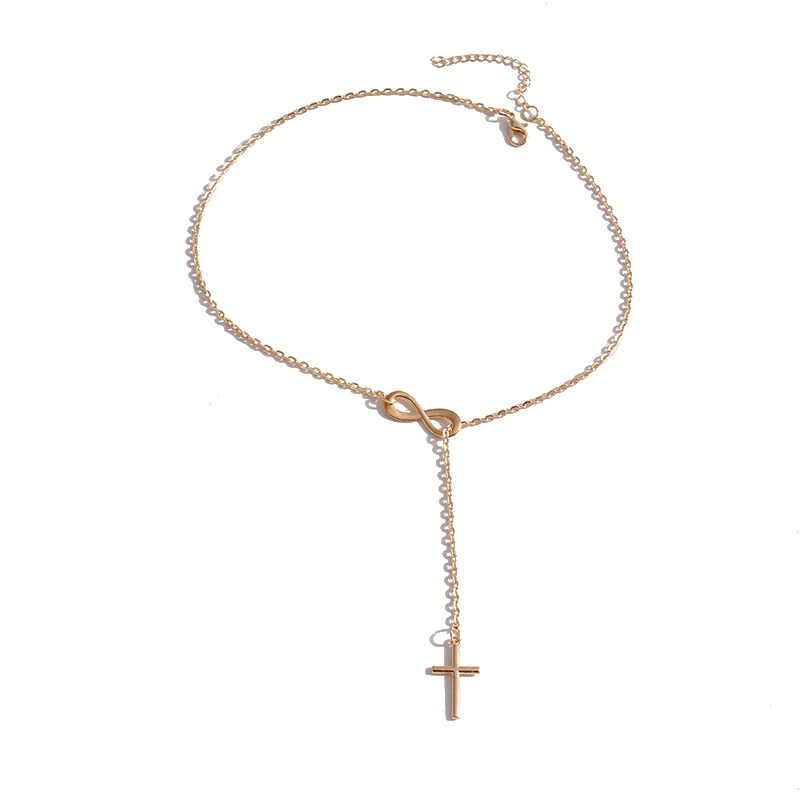 Lovely Chic Infinity Crosses On A Long Silver Chain Necklaces For Women Jewelry Gift XL 64