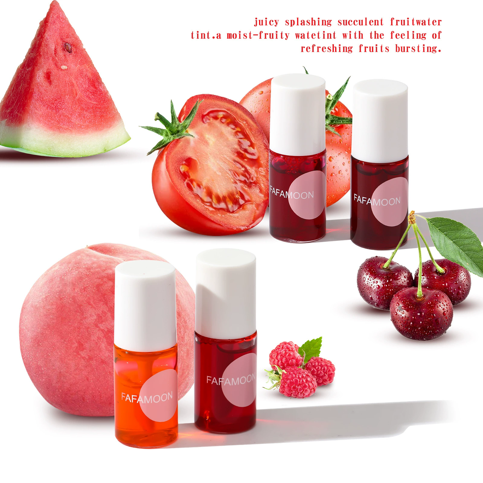 Mini Water Liquid Tint Moisturizing Lip Gloss Mirror Lip Glaze Long Lasting Waterproof Lipstick Rosered Lip Cheek Rouge Cosmetic B2-993