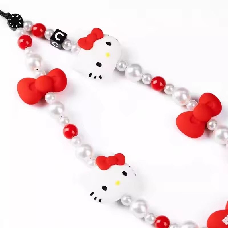 Cute Bracelet Lanyard for iPhone Samsung Huawei Xiaomi Mobile Phone Case Bead Anti-Lost Wrist Strap Car KeychainC-561- A-1405