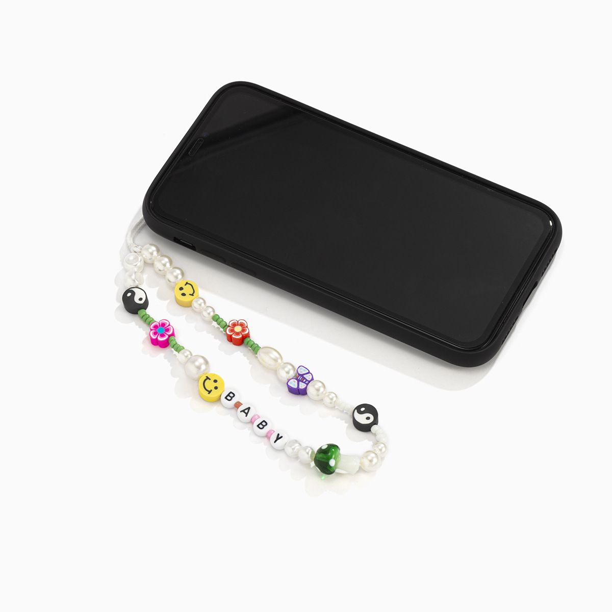 Cute Bracelet Lanyard for iPhone Samsung Huawei Xiaomi Mobile Phone Case Bead Anti-Lost Wrist Strap Car KeychainC-561- A-1405