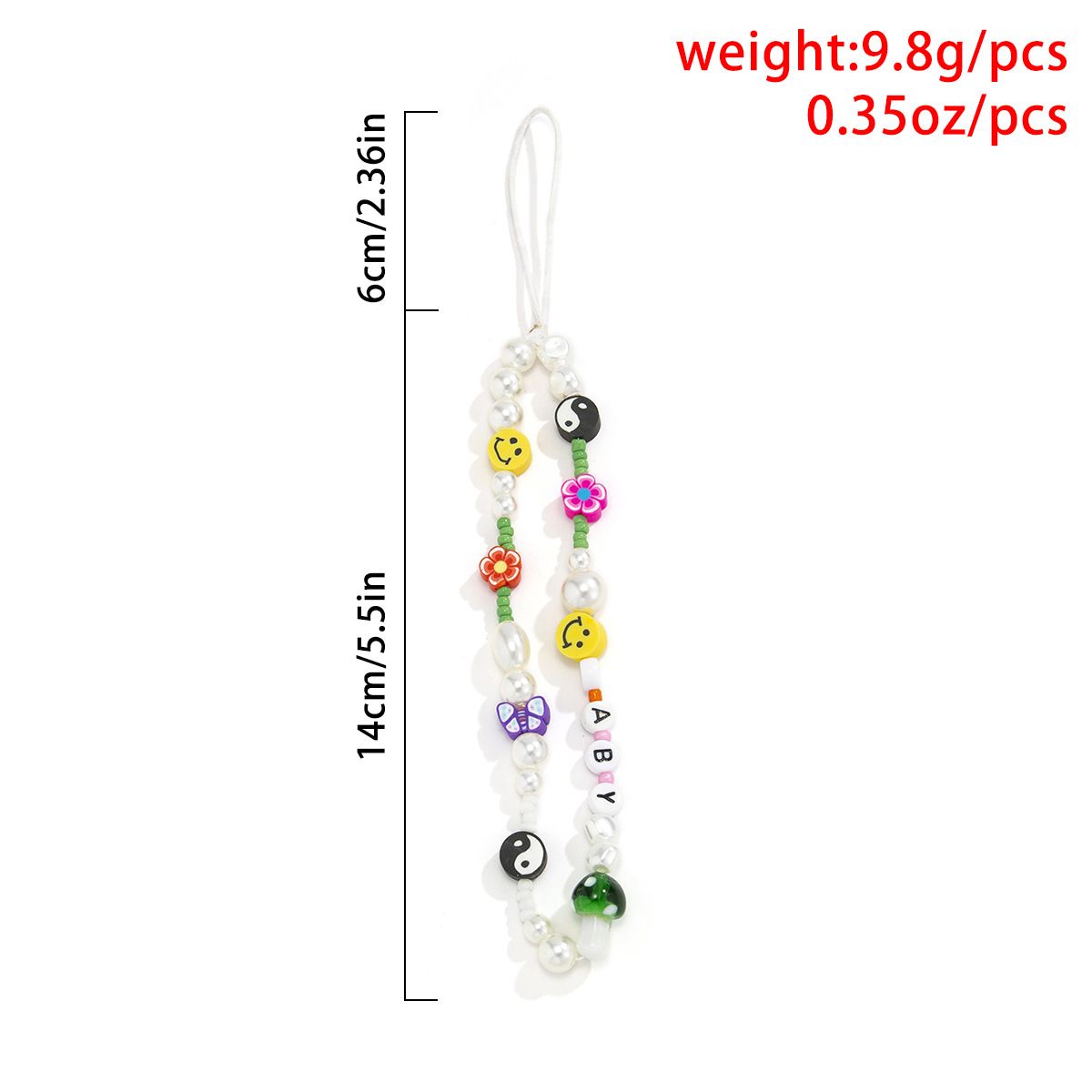 Cute Bracelet Lanyard for iPhone Samsung Huawei Xiaomi Mobile Phone Case Bead Anti-Lost Wrist Strap Car KeychainC-561- A-1405