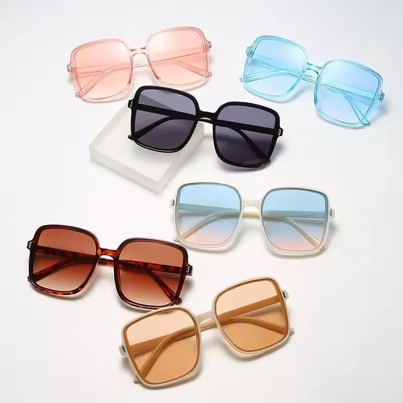 Men Women Oversized Sun Glasses Fashion  Gradient Color Sunglasses Unisex Retro Square Frame Travel Goggle Shades Eyewear FZ-386