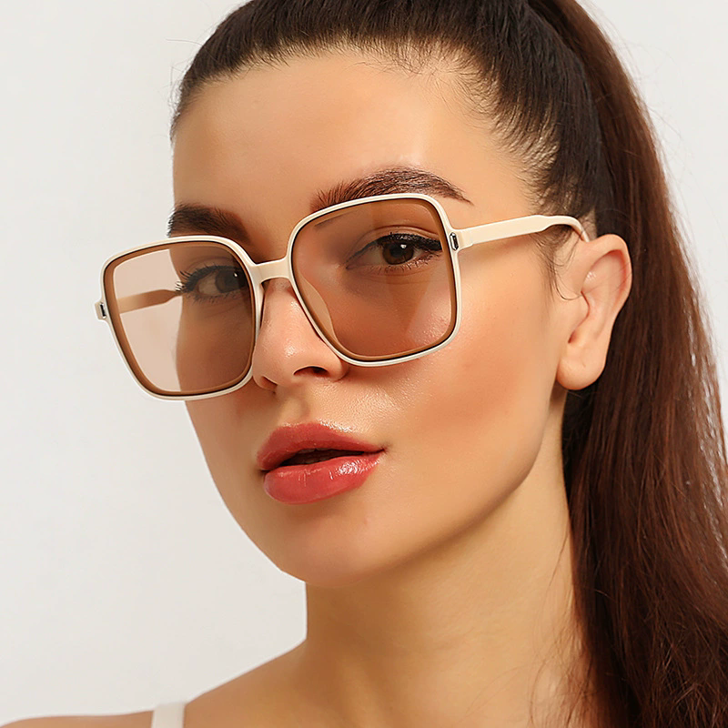 Men Women Oversized Sun Glasses Fashion  Gradient Color Sunglasses Unisex Retro Square Frame Travel Goggle Shades Eyewear FZ-386