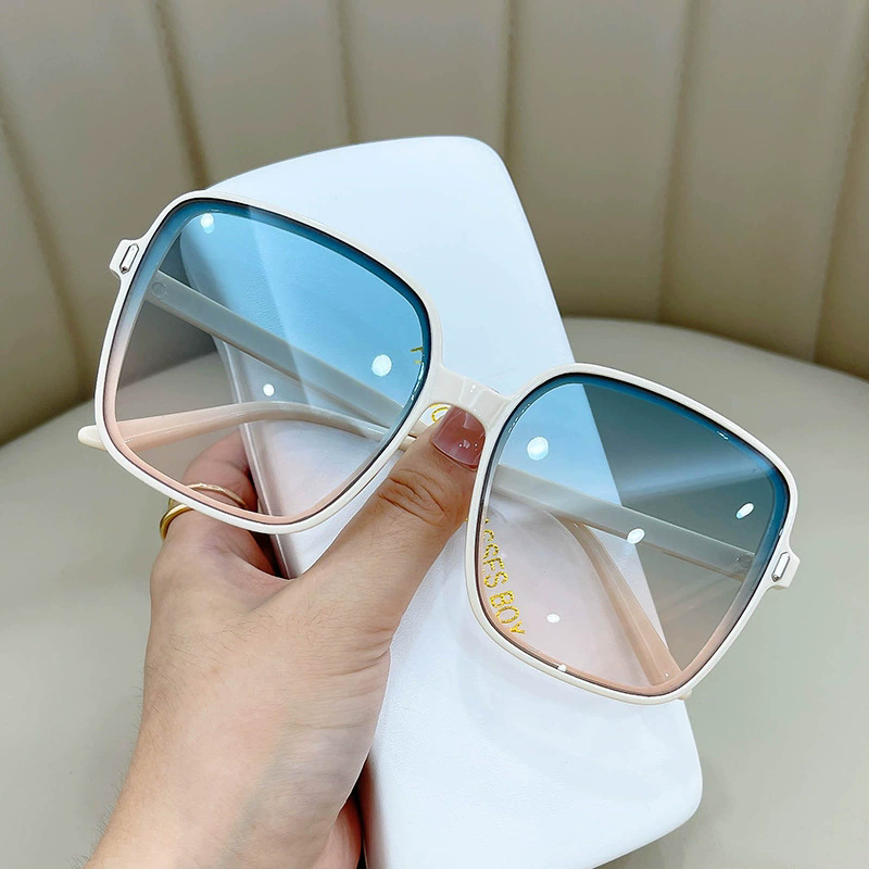 Men Women Oversized Sun Glasses Fashion  Gradient Color Sunglasses Unisex Retro Square Frame Travel Goggle Shades Eyewear FZ-386