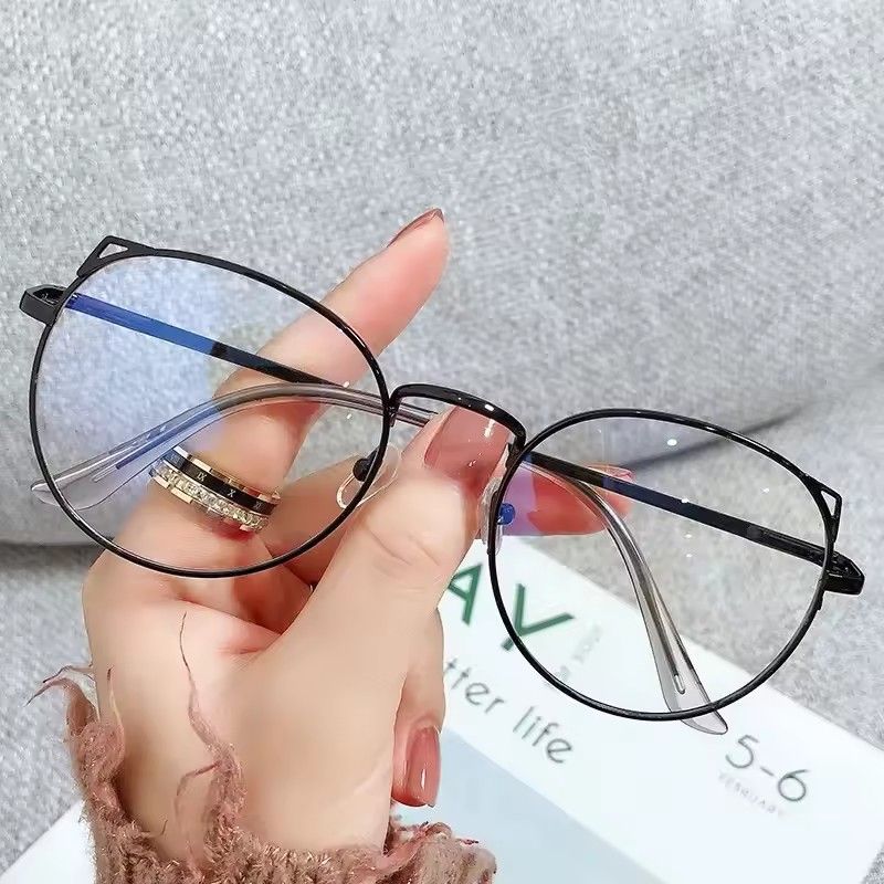 1pc Cat Ear Clear Lens Glasses TR Metal Frame Fashion Decorative Glasses Cute Spectacles For Women Girls FZ-324