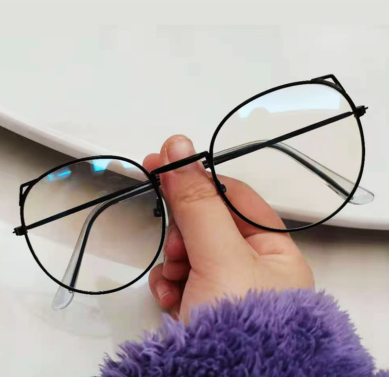 1pc Cat Ear Clear Lens Glasses TR Metal Frame Fashion Decorative Glasses Cute Spectacles For Women Girls FZ-324