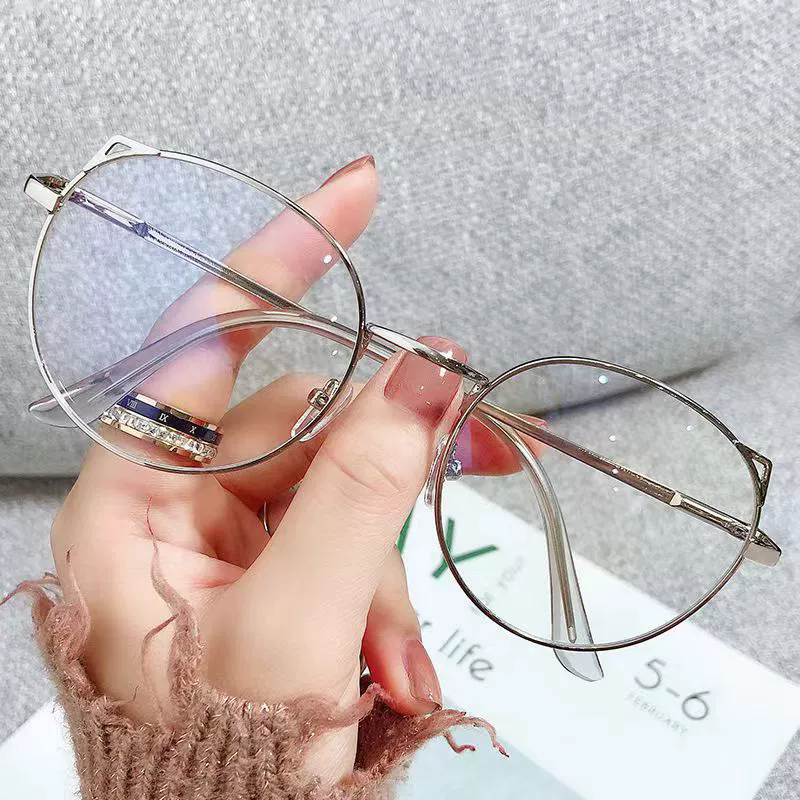 1pc Cat Ear Clear Lens Glasses TR Metal Frame Fashion Decorative Glasses Cute Spectacles For Women Girls FZ-324