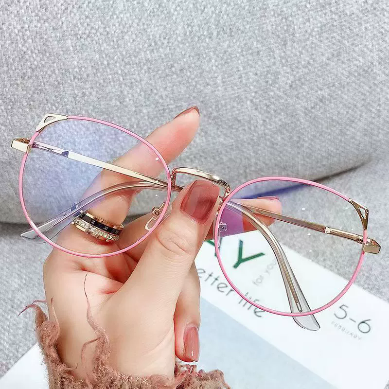1pc Cat Ear Clear Lens Glasses TR Metal Frame Fashion Decorative Glasses Cute Spectacles For Women Girls FZ-324