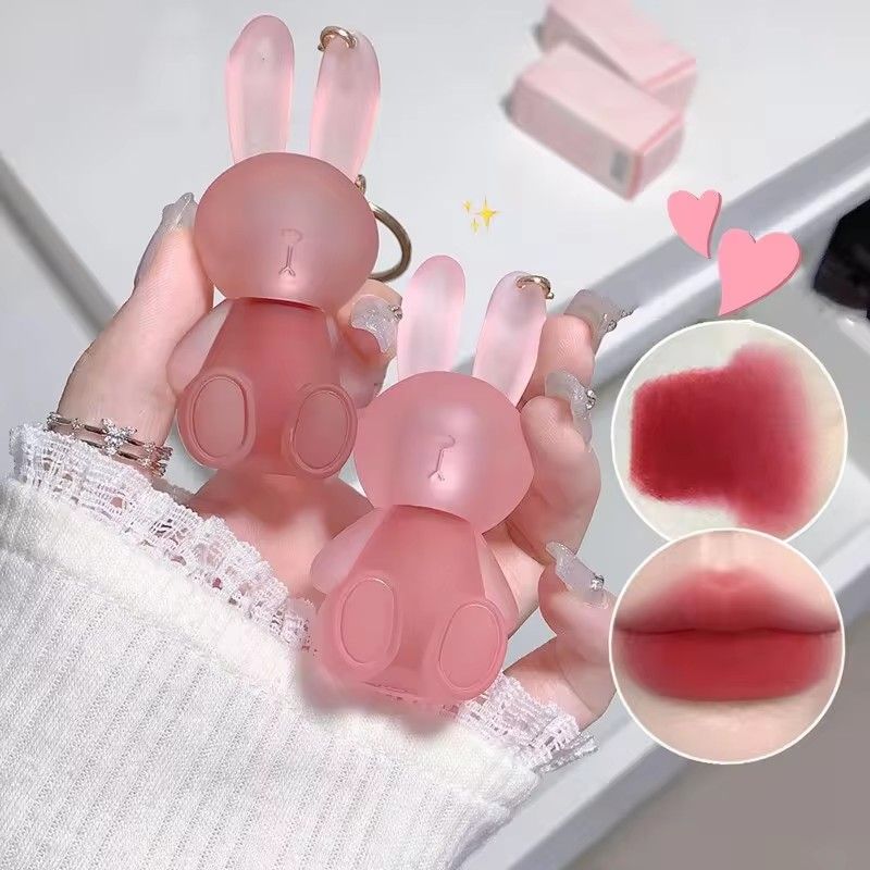 Gege Bear Rabbit Lip Glaze, Matte Velvet Lip Clay Long-lasting Color Non-drying Lipstick