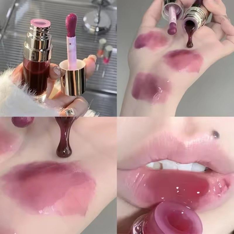Crystal Peach Lip Oil Hydrating Mirror Lip Gloss Tinted Plumper Moisturizing Lip Care Treatment Makeup Colored Lipstick Balm 6g