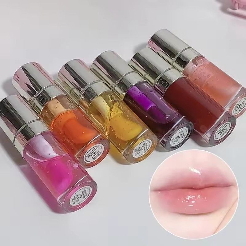 Crystal Peach Lip Oil Hydrating Mirror Lip Gloss Tinted Plumper Moisturizing Lip Care Treatment Makeup Colored Lipstick Balm 6g view 2